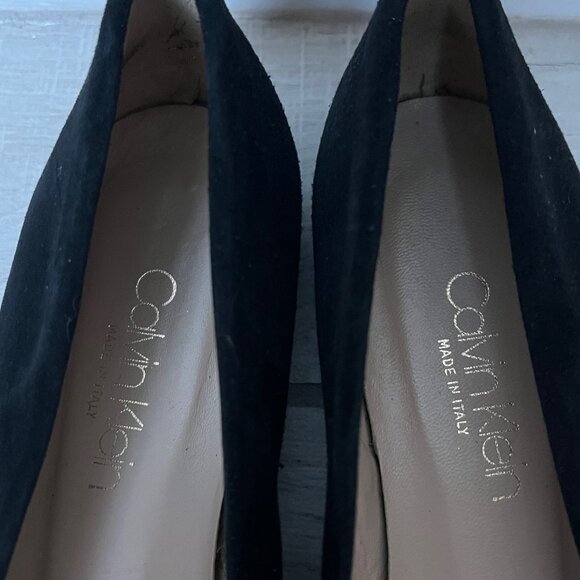Vintage Calvin Klein Black Suede Flats 7.5 - Picture 3 of 5